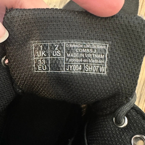 Dr‎ Martens Combs J Youth Canvas Black Combat Boot Size 2 JY004 SH07W - Picture 5 of 8